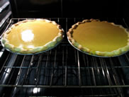 libby's pumpkin pie in oven